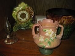 Roseville White Rose Vase