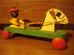 Hustler Wood Jockey Pull Toy