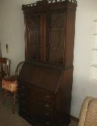 Walnut Drop Front Secretary Bookcase