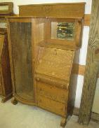 Keepsakes by Polaski Oak & Leaded Glass Secretary 