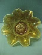 Carnival Glass Peach Opalescent Ski Star Bowl