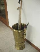 Brass Umbrella Stand w/Lion's Heads