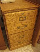  Oak Office Desk & 2-Drawer File