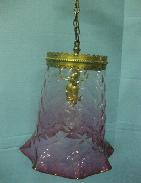 Victorian Cranberry Quilt Pattern Hanging Parlor Lamp