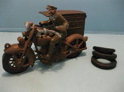  Hubley U.S. Parcel Post CI Motorcycle & Side Car