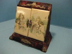Victorian Celluloid Portrait Jewelry Case 