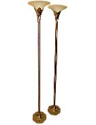 Stiffel Mid Century Sculptural Torchiere Floor Lamps 