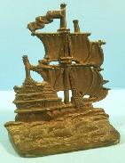 Clipper Ship Brass Book End 