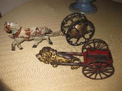 Cast Iron Lion Pulling Cart