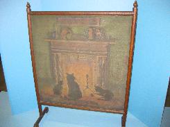 Oak Stick & Ball Fireplace Screen