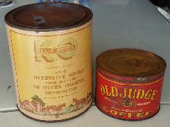 Old Judge Coffee Tins