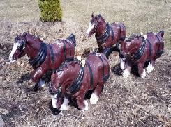 Clydesdale Concrete Horse Set 