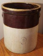 5 Gallon Brown Top Glaze Crock 