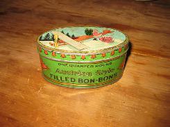 Woolco Santa & Airplane  Bon Bon Litho Tin 