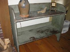 Blue Paint Pine Bucket Shelf 