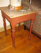 Early Red Painted Turn Leg Stand 