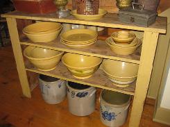Mustard Painted 3 Tier Shelf