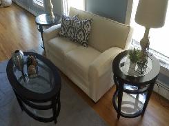 Beveled Glass Espresso 4 Pc. Oval Table Set