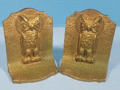 Owls Sunburst Cast Iron Book Ends 