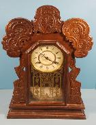 Walnut Carved Shelf Clock 