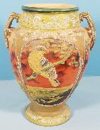 Early Noritake Embossed Bird & Enamel Vase