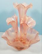 Fenton Pink Satin Epergne 