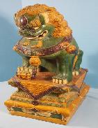 Fu Dog Pedestal Statue 