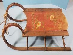 Child's Stenciled Snow Sled 