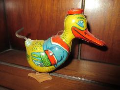 J Chein Tin Litho Wind Up Duck