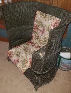 Wicker Wing Back Reading Chair 