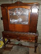 Walnut 1930's China Hutch 