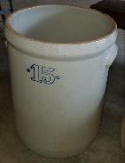 Stoneware 15 Gallon Crock w/ Applied Handles