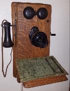 Antique Oak Wall Telephone