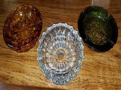Heavy Glass Ash Trays 