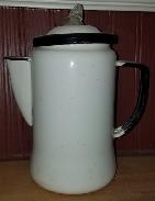 White Enamel Coffee Pots 