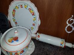 Harker Pottery Apple & Pear Rolling Pin 