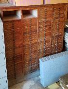   Oak 128 Drawer Printers Cabinet 
