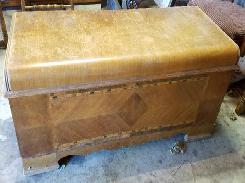 Deco Walnut Inlaid Cedar Chest 