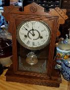 Waterbury Walnut Carved Shelf Clock 