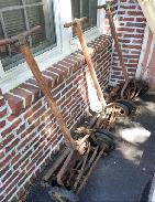 PQ Vintage Oak Handle Reel Lawn Mowers 