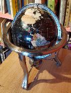 Precious Inlaid Stone Globe 