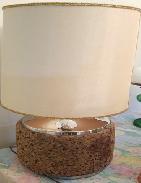 Mid Century Cork & Chrome Table Lamp 