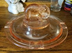Pink Depression Elephant Ash Tray 