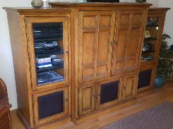 3 Piece Beveled Glass Door Entertainment Center