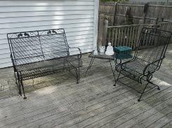 Black Metal Patio Table & Chair Set