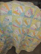 Hand Work Patchwork Fan Quilt 