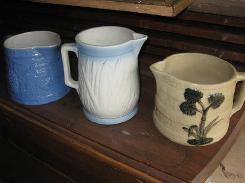 Blue & White Cattail Milk Pitcher