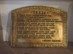 Joyce Kilmer Plaster of Paris Trees Poem Plaque