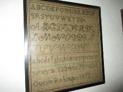 Gussie Robinson 1872 Framed Sampler 