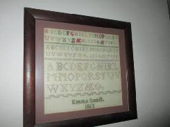 Emma Smidt 1863 Framed Sampler 